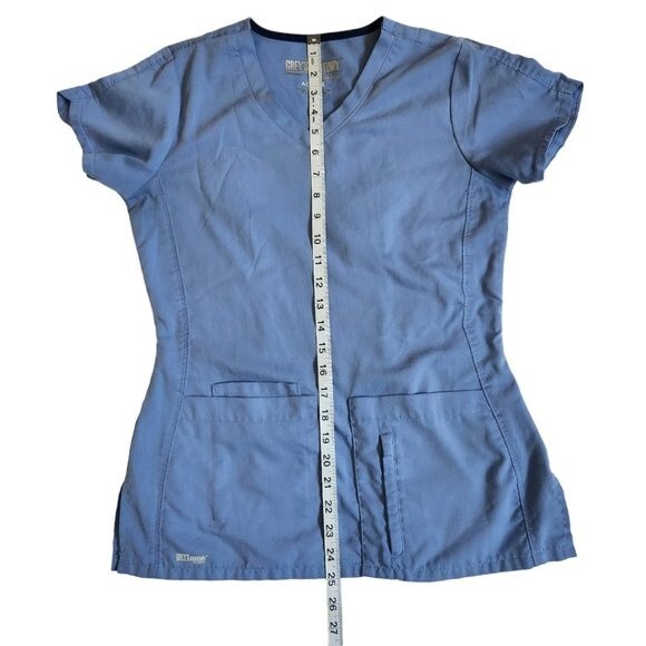 Grey's Anatomy Active Blue Short Sleeve 4 Pocket Scrub Top Size XS - Picture 9 of 11